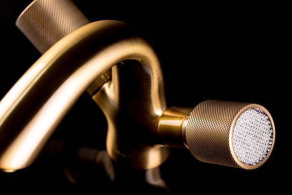 Смеситель для раковины Boheme Royal Cristal высокий золото 292-Royal/CRST