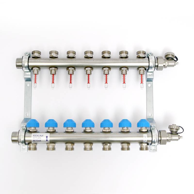 Коллекторная группа Uni-Fitt 1 x 3/4 7 выходов с расходомерами и термостатическими вентилями 455W4307