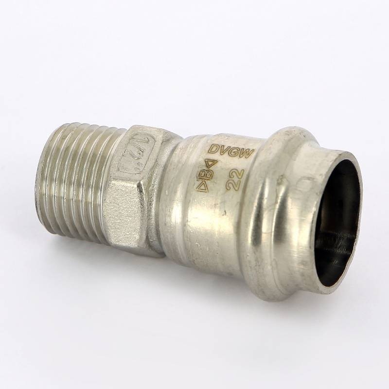 Муфта с наружной резьбой пресс IBP >B< Press Inox 22x1/2 нержавеющая сталь PS4243G0220400