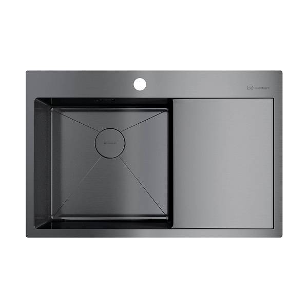 Кухонная мойка Omoikiri Akisame 78-L-GM 78x51 см нержавеющая сталь вороненая сталь 4973099