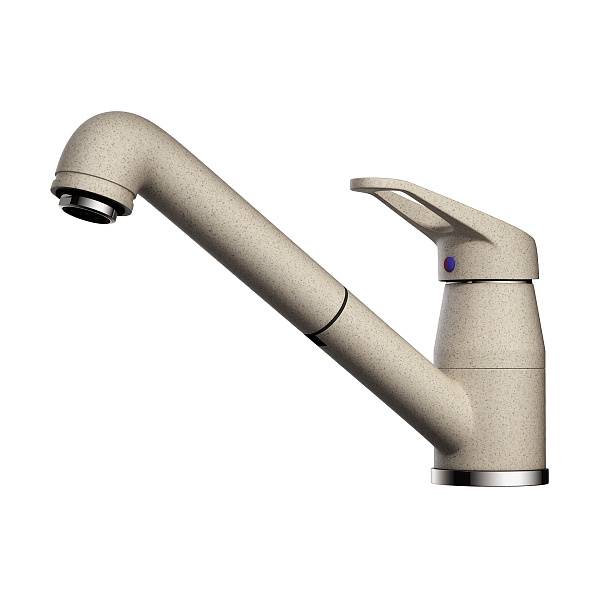 Смеситель для кухни Omoikiri Tateyama-S-SA с выдвижным изливом бежевый 4994140