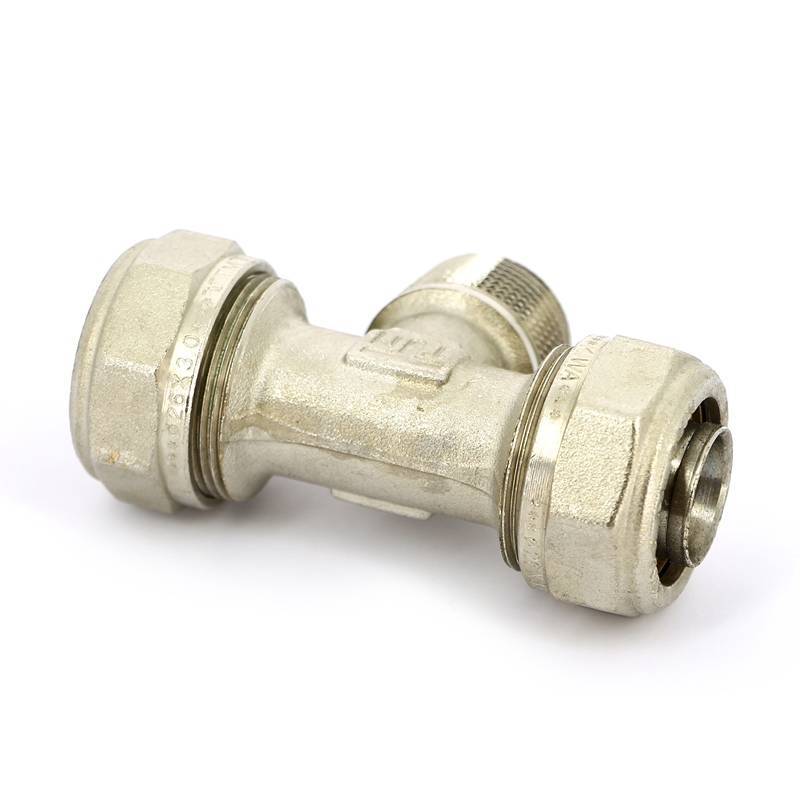 Тройник обжимной Tiemme никелированный 26x1x26 наружная резьба 1600087