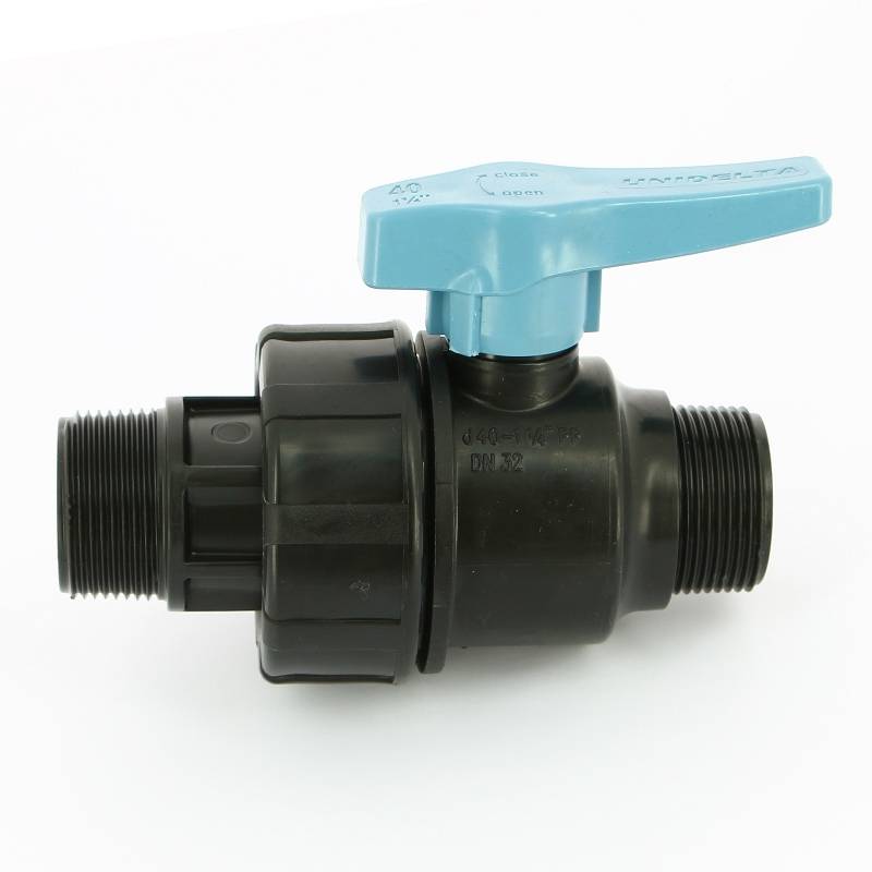 Кран для труб ПНД Unidelta 1 1/4 НН полипропилен PP-B 1074005005001