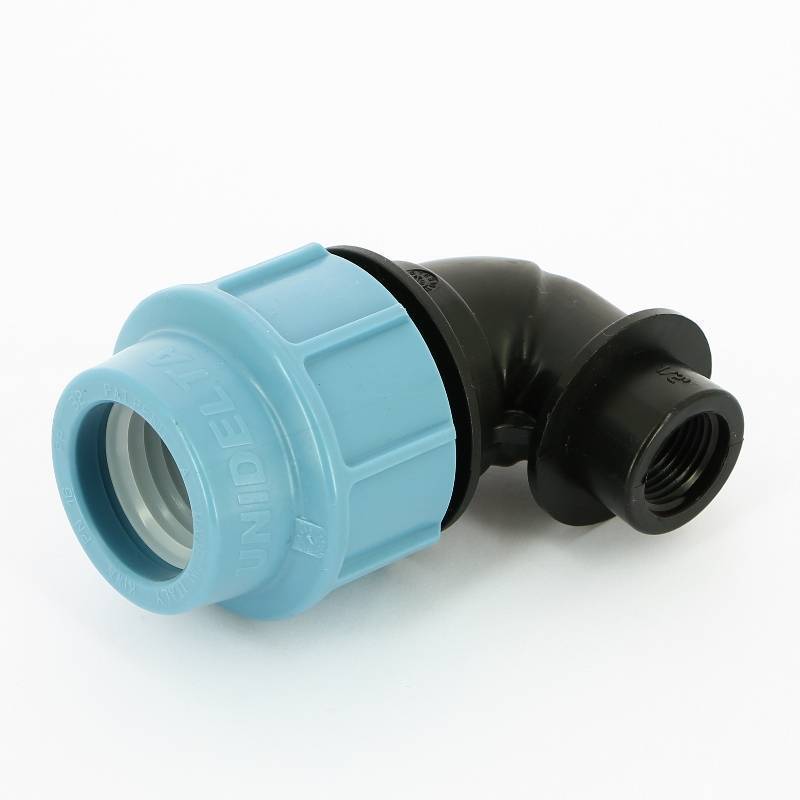 Угольник обжимной Unidelta 32х1/2 внутренняя резьба для ПНД труб 1009032002