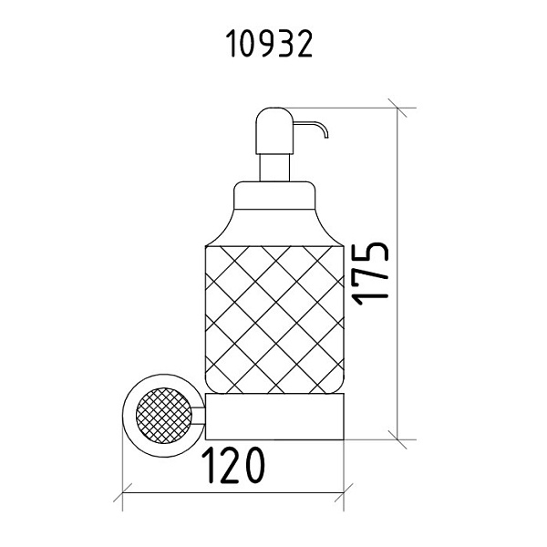 Дозатор для жидкого мыла Boheme Royal Cristal подвесной бронза 10932-BR