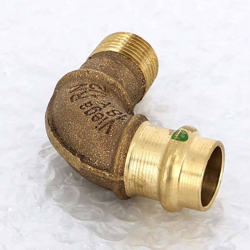 Угол 90° пресс-НР Viega Sanpress бронзовый 18x1/2 281205