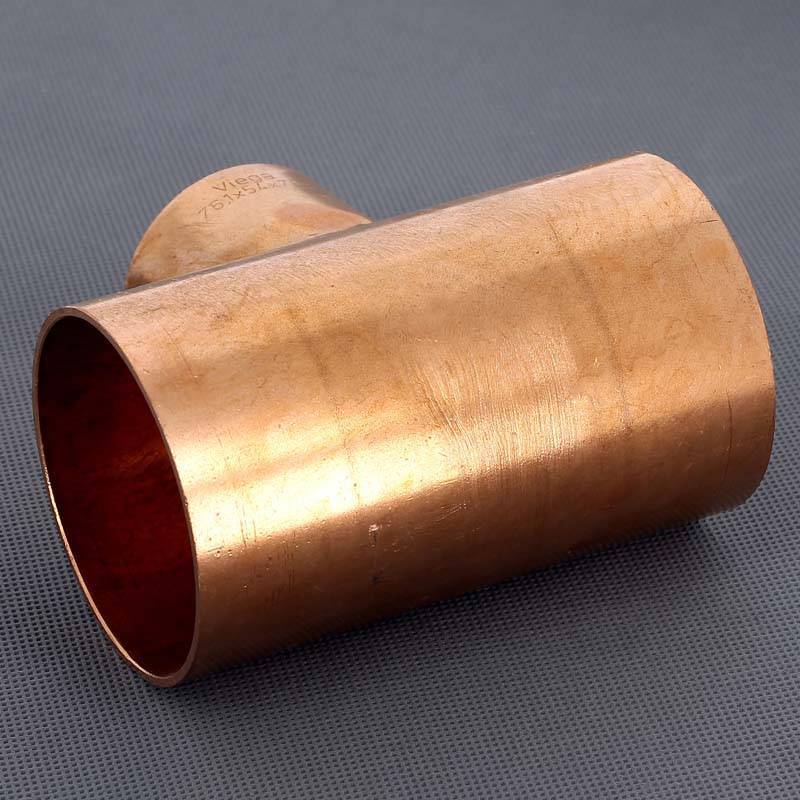 Тройник медный под пайку Viega 76.1х54х76.1 мм 595357