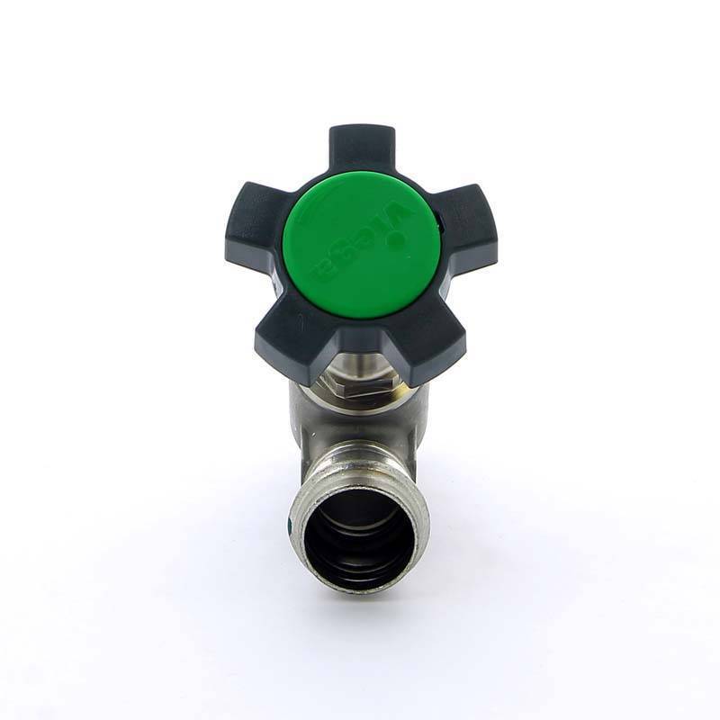 Вентиль наклонный Viega Easytop Sanpress Inox с дренажом 28 мм пресс 468422