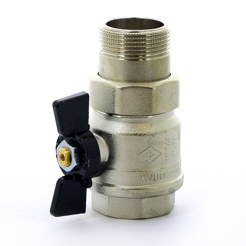 Кран шаровой Bugatti New Jersey 1 1/4 НР-ВР с американкой бабочка 09220007