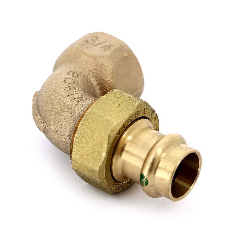 Угольник переходной Viega Sanpress 90° 18х3/4 пресс-В разъёмное соединение бронза 283452