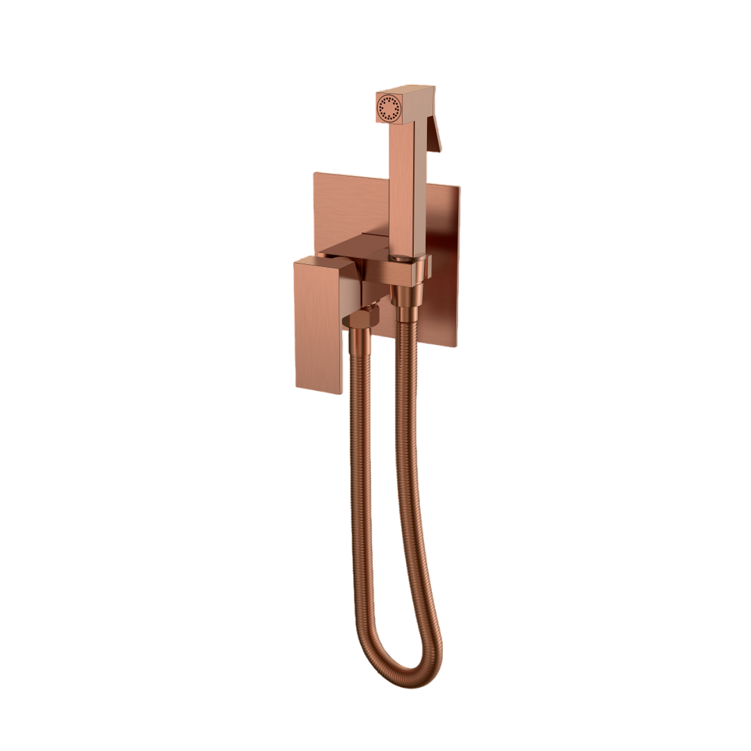 Гигиенический душ Boheme Qubic со шлангом 100 см и внутренней частью матовая медь 477-CB