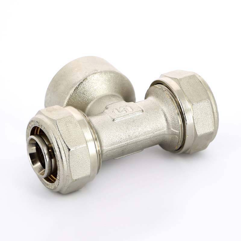 Тройник обжимной Uni-Fitt никелированный 26х3/4х26 ВР 667N8380