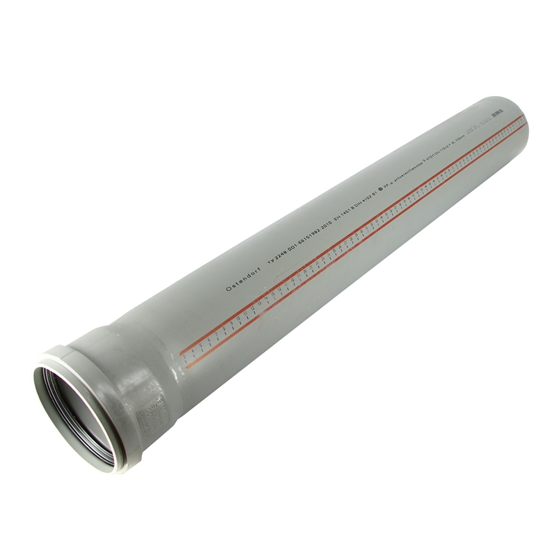 Труба канализационная внутренняя Ostendorf HT 110x1500 мм с раструбом 115060