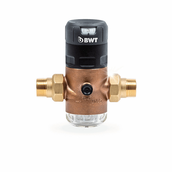 Редуктор давления 1 1.5-7 бар PN16 D1 Red бронза, для х/в, пластик. колба, с разъем. соед