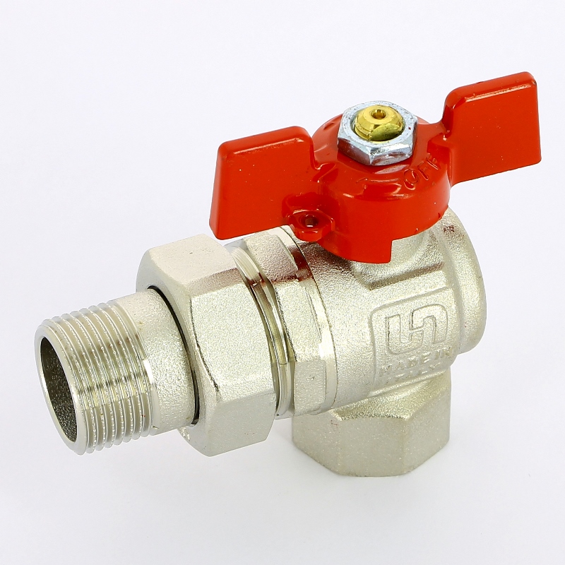 Кран угловой НВ 3/4 с разъемным соединением, полнопроходной, бабочка