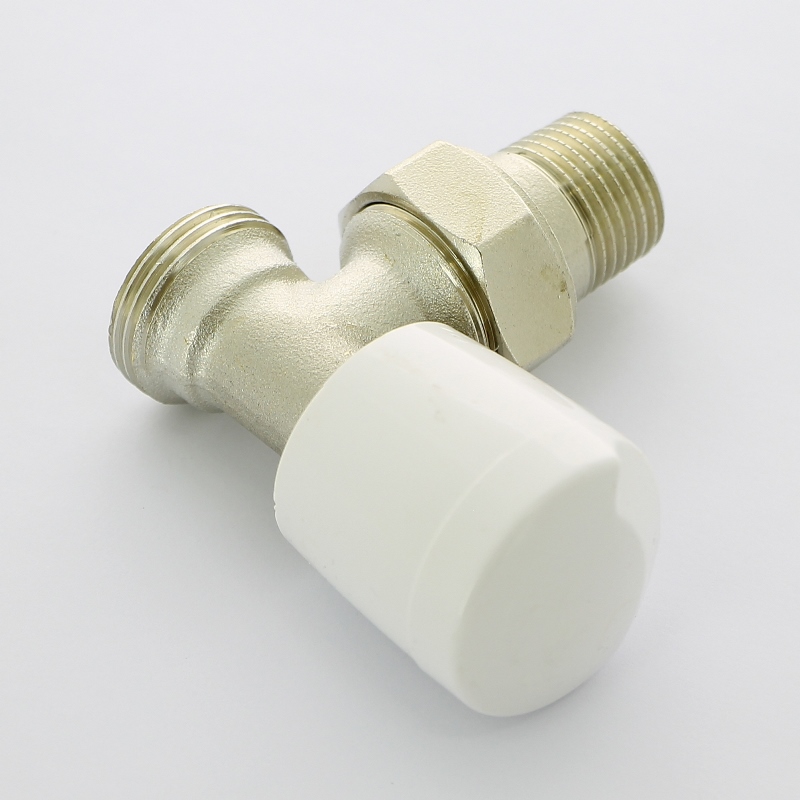 Вентиль ручной угловой НН 1/2 х 3/4 ЕК с разъёмным соединением, никелированный