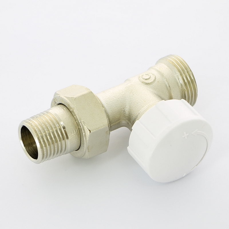 Вентиль термостатический НН 1/2 х 3/4 ЕК с разъёмным соединением, никелированный