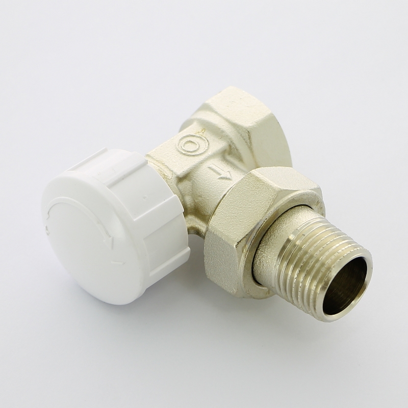 Вентиль термостатический угловой НВ 1/2 с разъёмным соединением, никелированный