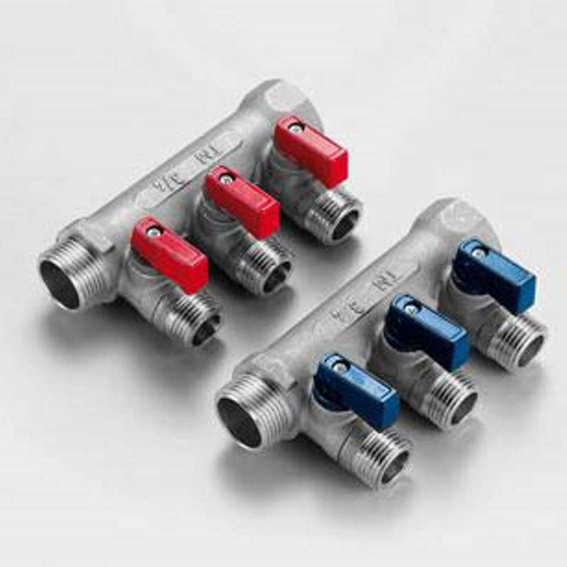 Коллектор НВ 1' 3х(1/2'х16) Н 36мм никелир. с кранами