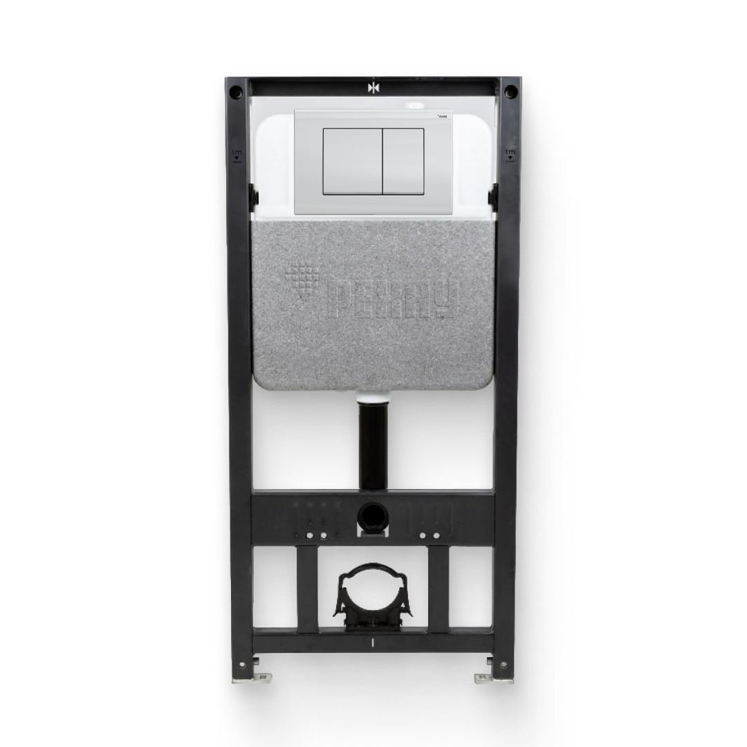 Инсталляция для подвесного унитаза РЕХАУ NOVAFLOW, с кнопкой NOVA QUAD 001 пластик, белый, глянцевый