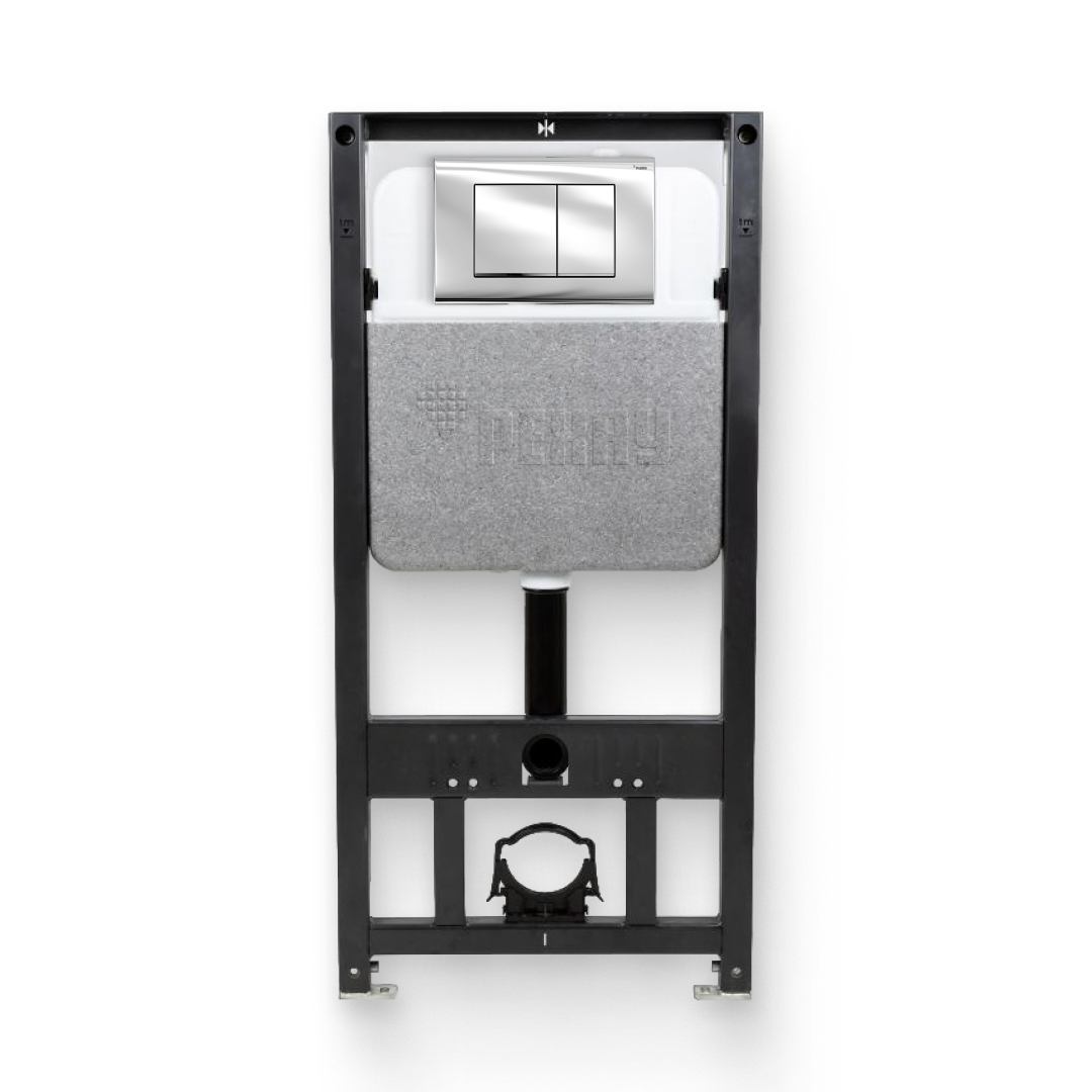 Инсталляция для унитаза REHAU NOVAFLOW с кнопкой NOVA QUAD 001 хром глянец 521964