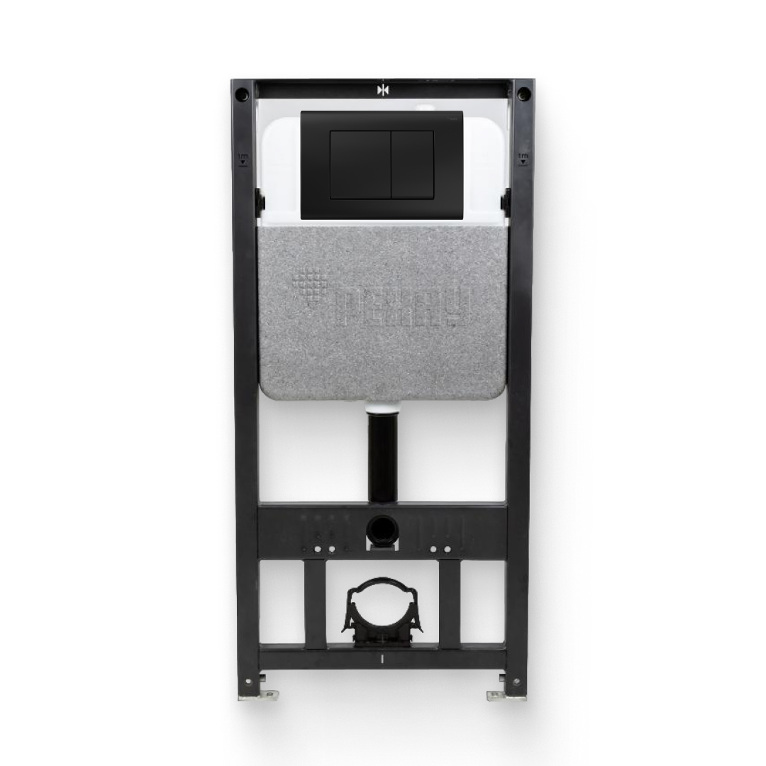 Инсталляция для унитаза REHAU NOVAFLOW с кнопкой NOVA QUAD 001 черный матовый 521965