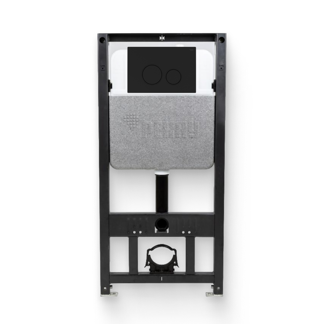 Инсталляция для унитаза REHAU NOVAFLOW с кнопкой NOVA ORB 001 черный матовый 521962