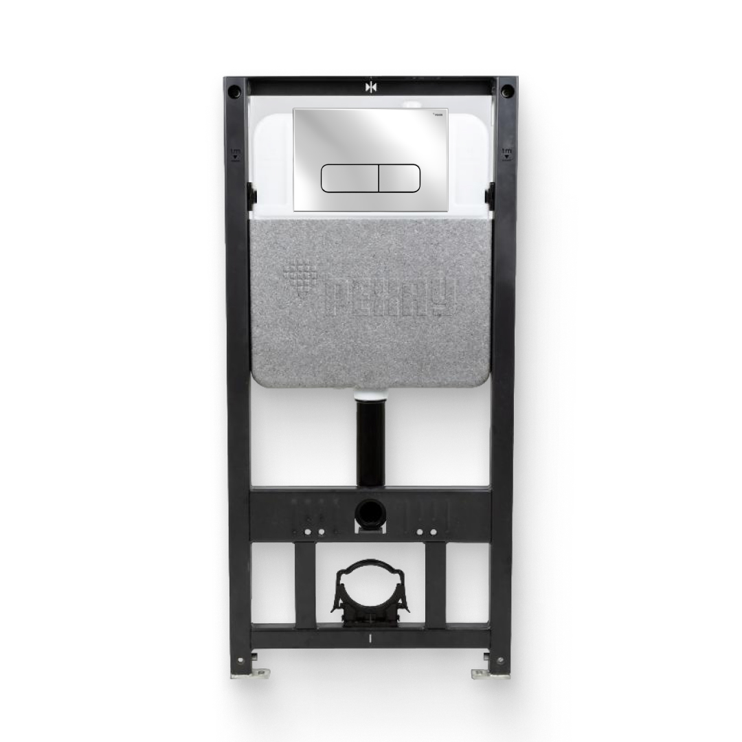 Инсталляция для унитаза REHAU NOVAFLOW с кнопкой NOVA ELLIPSE 001 хром глянец 521958