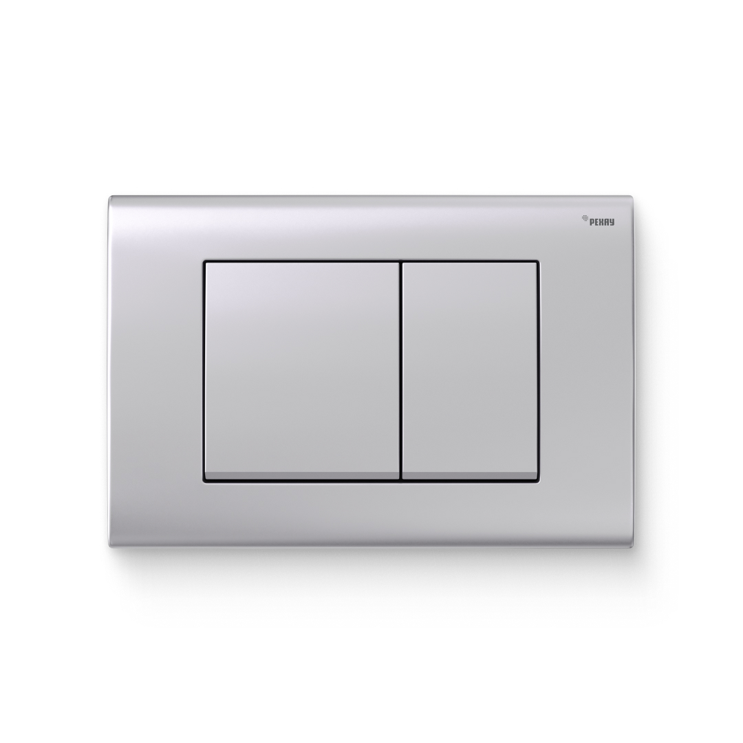 Кнопка смыва REHAU Nova Quad 001 пластик серебристый матовый 13170521001