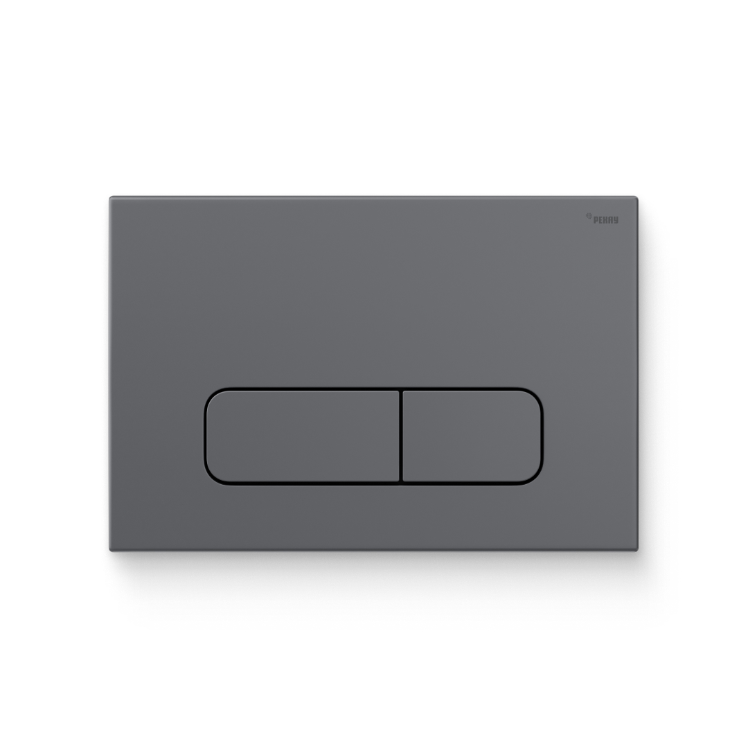 Клавиша смыва REHAU Nova Ellipse 001 пластик графитовый матовый 521889