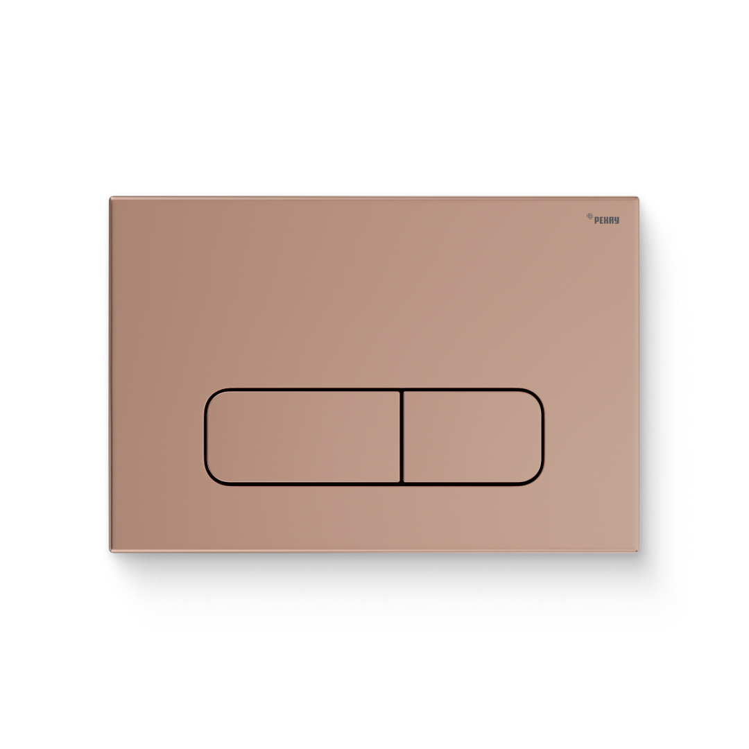 Кнопка смыва REHAU NOVA ELLIPSE 001 пластик розовое золото матовый 521891