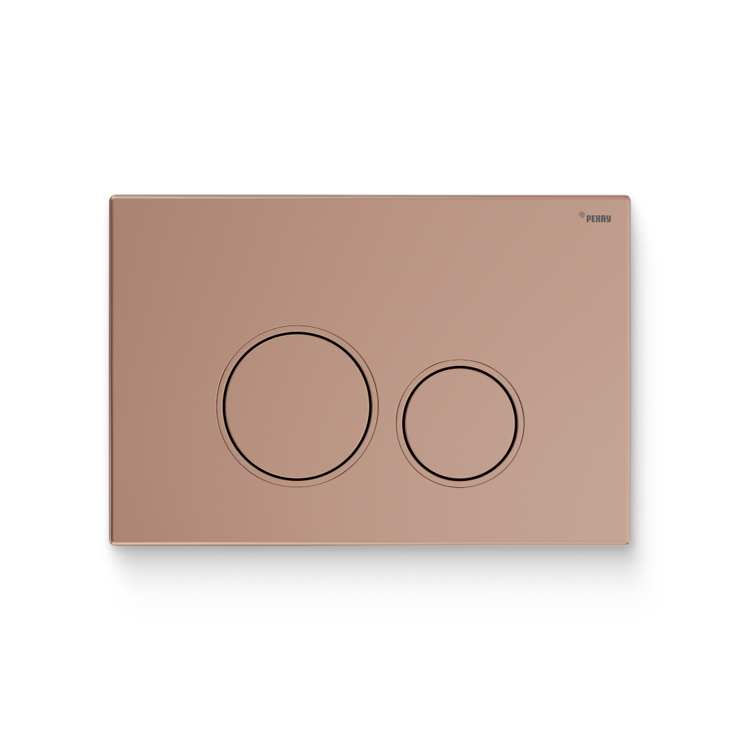 Кнопка смыва REHAU NOVA ORB 001 пластик розовое золото матовый 521921