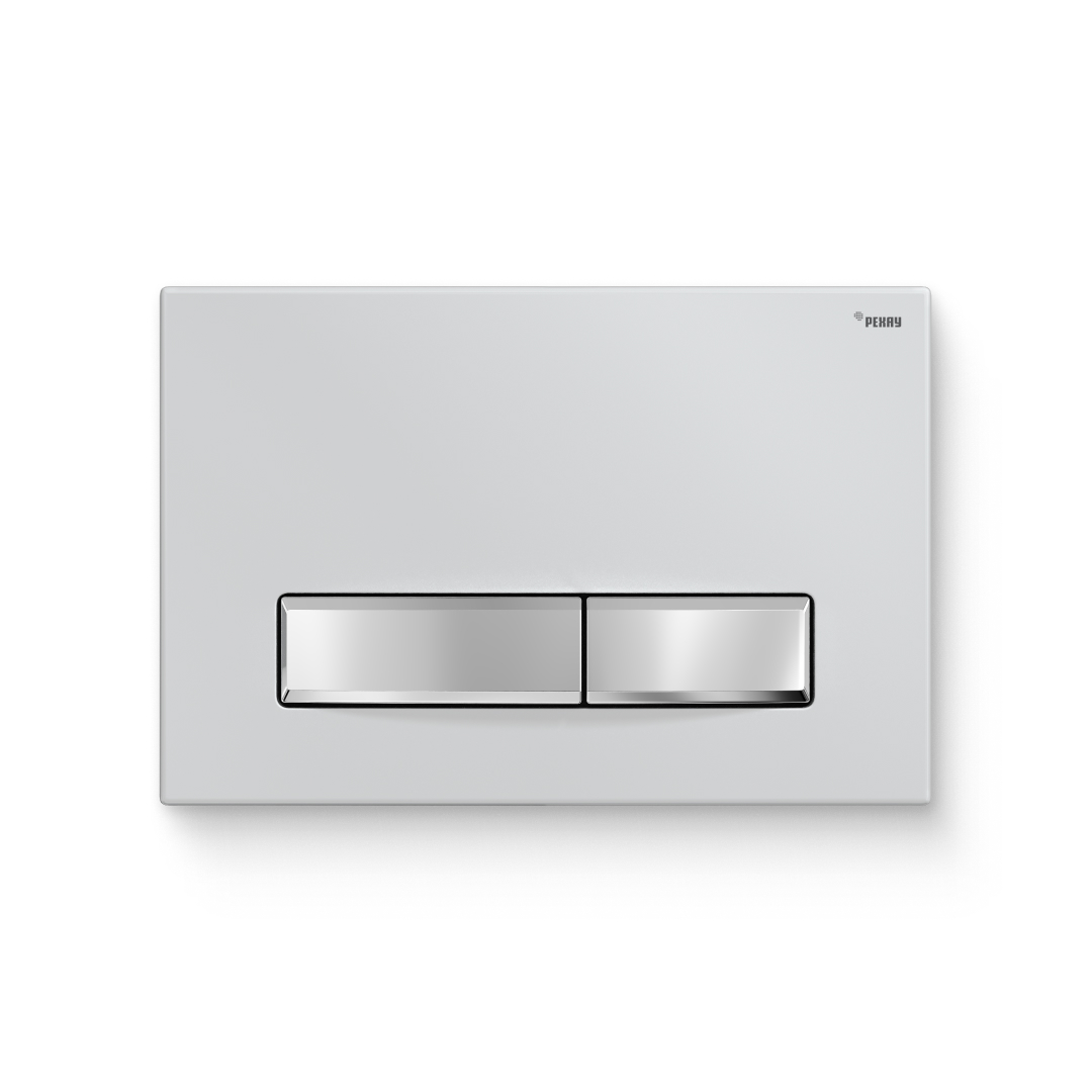 Кнопка смыва REHAU NOVA LONG 001 пластик белый глянцевый клавиши хром 521903