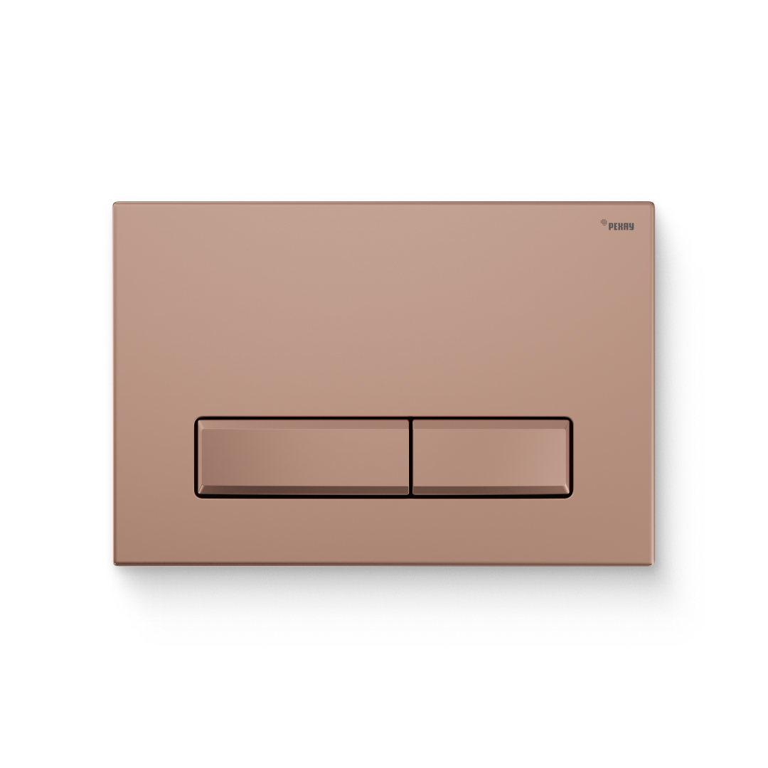 Кнопка смыва REHAU NOVA LONG 001 пластик розовое золото матовый 521906