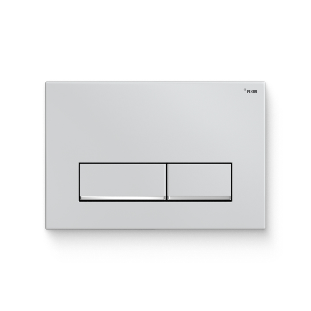 Кнопка смыва REHAU NOVA LONG 002 пластик белый глянцевый полоса хром 521911