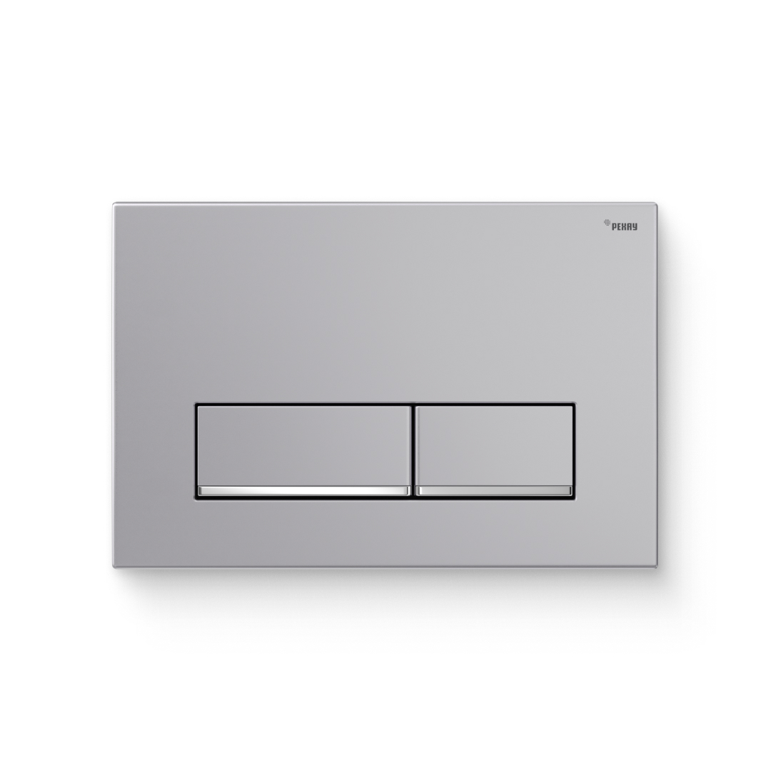 Кнопка смыва РЕХАУ NOVA LONG 002 пластик, серебро, матовый, нижняя полоса клавиш хром, глянцевый