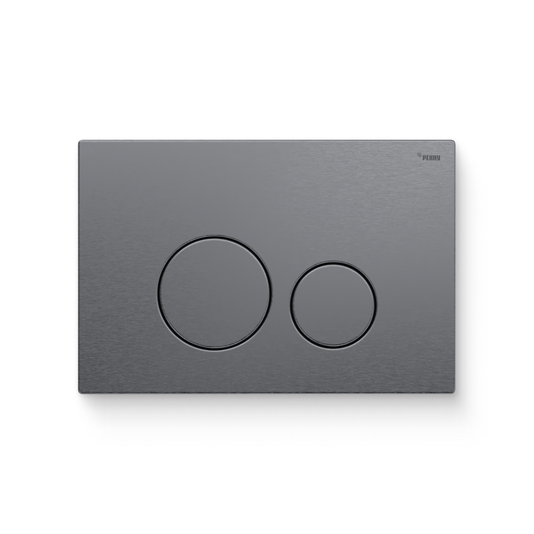 Кнопка смыва REHAU NOVA ORB STEEL нержавеющая сталь брашированный графитовый 521932