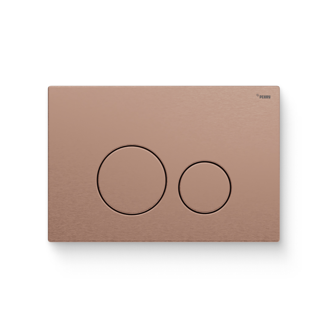 Кнопка смыва РЕХАУ NOVA ORB STEEL нержавеющая сталь, брашированное розовое золото, матовый