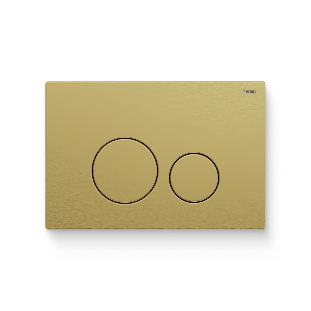 Кнопка смыва РЕХАУ NOVA ORB STEEL нержавеющая сталь, брашированное циркониевое золото, матовый