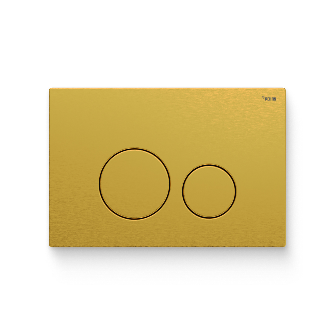 Кнопка смыва РЕХАУ NOVA ORB STEEL нержавеющая сталь, брашированное титановое золото, матовый