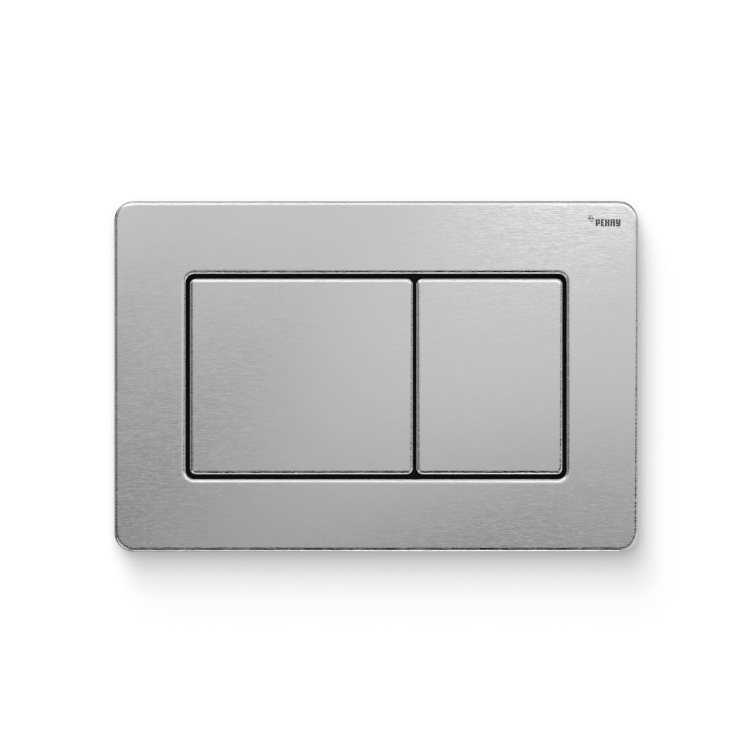 Кнопка смыва REHAU NOVA QUAD STEEL брашированная нержавеющая сталь матовая 521953