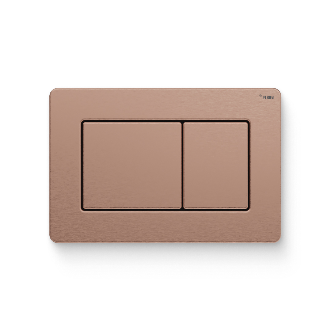 Кнопка смыва РЕХАУ NOVA QUAD STEEL нержавеющая сталь, брашированное розовое золото, матовый