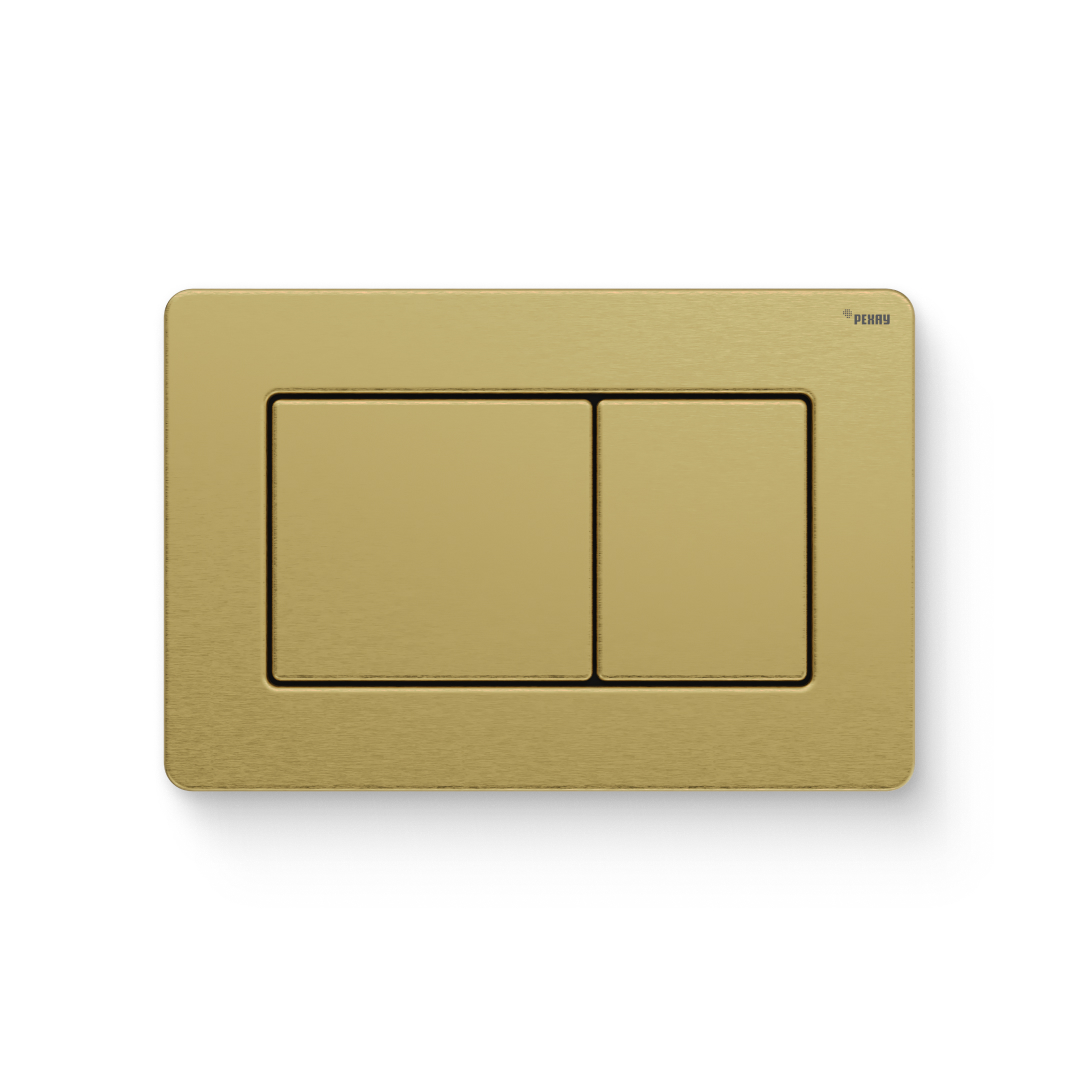 Кнопка смыва РЕХАУ NOVA QUAD STEEL нержавеющая сталь, брашированное циркониевое золото, матовый