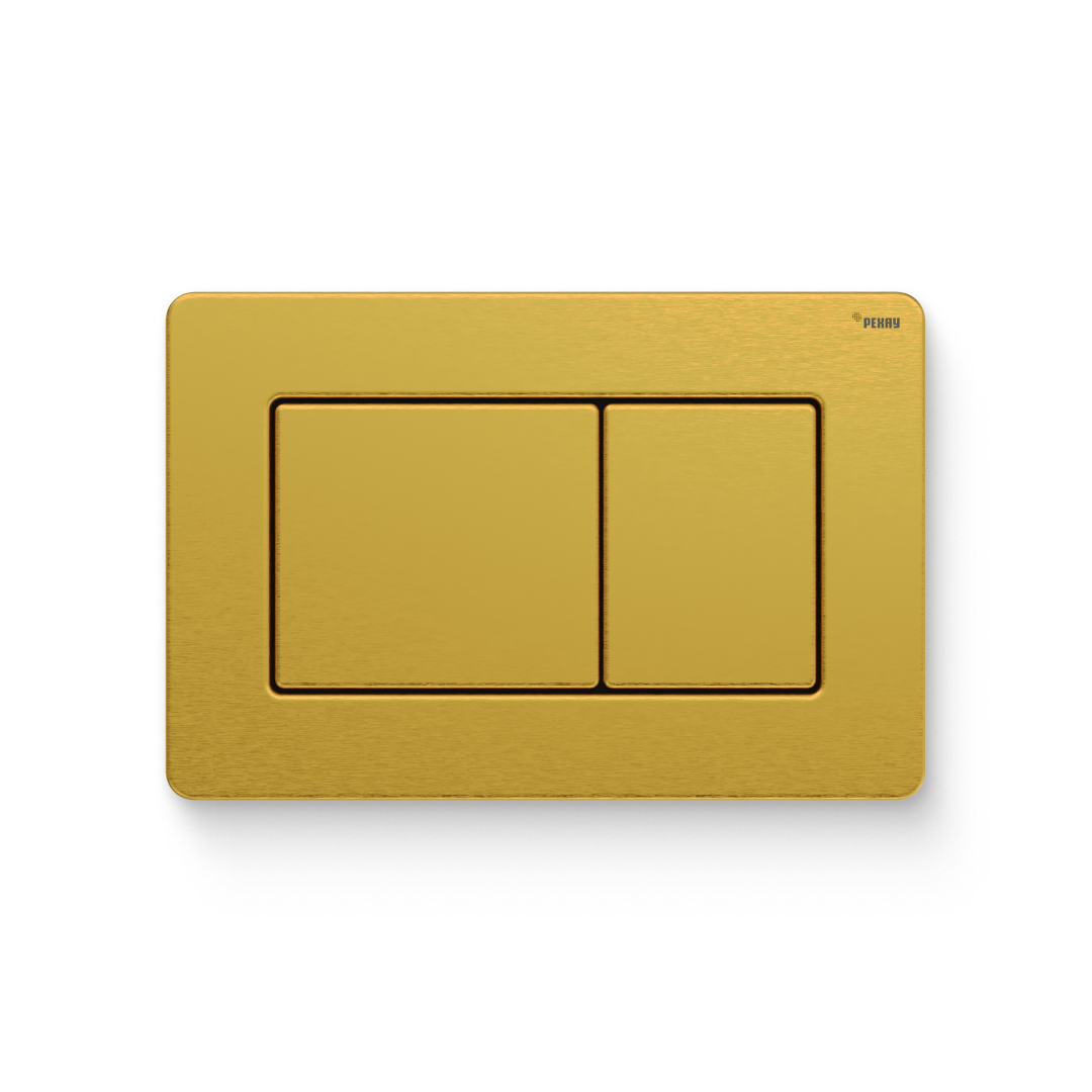 Кнопка смыва РЕХАУ NOVA QUAD STEEL нержавеющая сталь, брашированное титановое золото, матовый