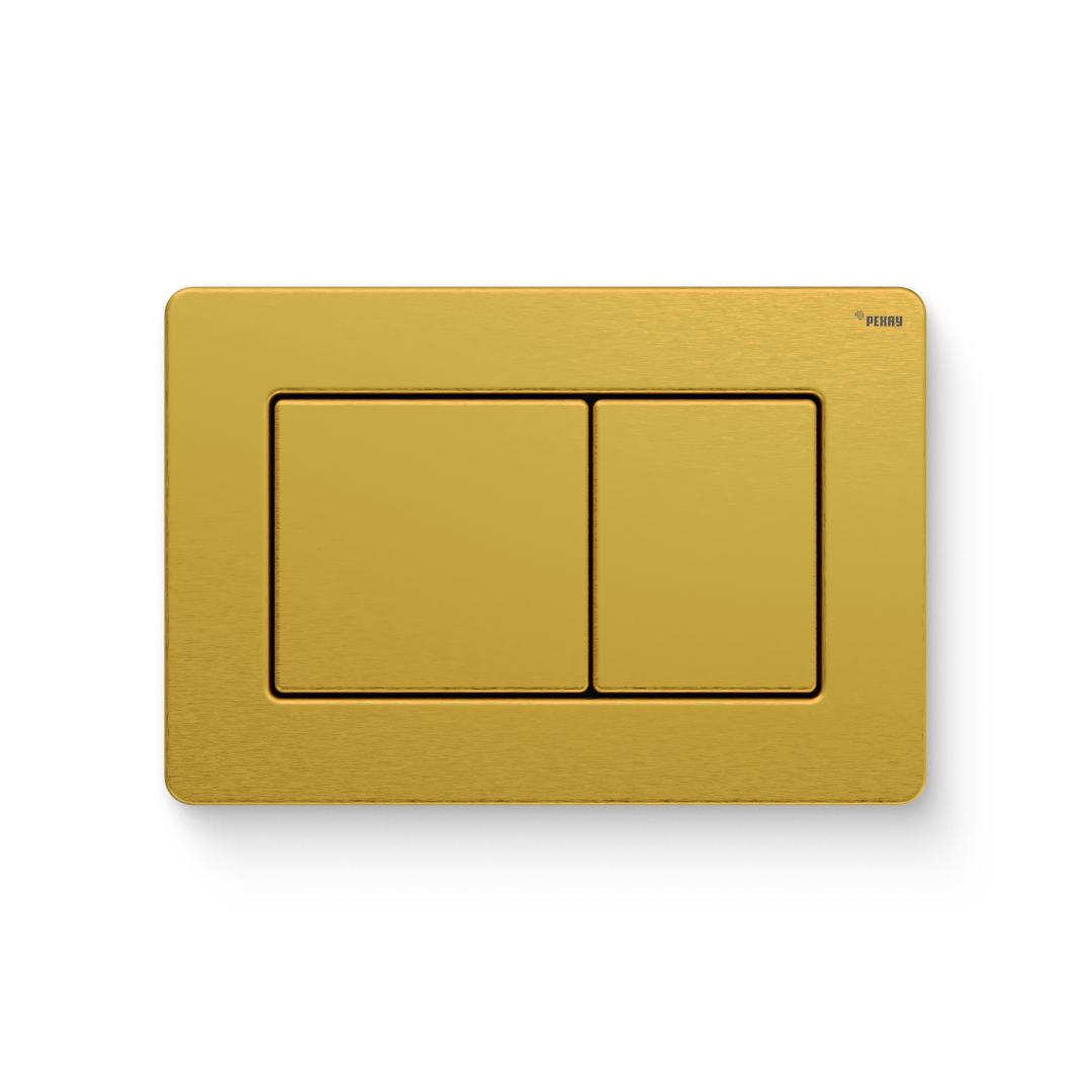 Кнопка смыва РЕХАУ NOVA PUBLIC антивандальная нерж. сталь, брашированное титановое золото, матовый