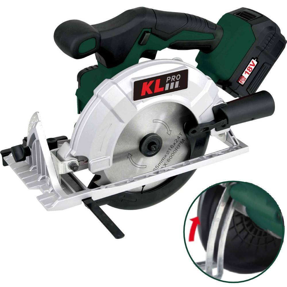 Пила циркулярная аккумуляторная бесщеточная KLpro KLDAT18B-50 18 В 5.0 Ач KLDAT18B-50
