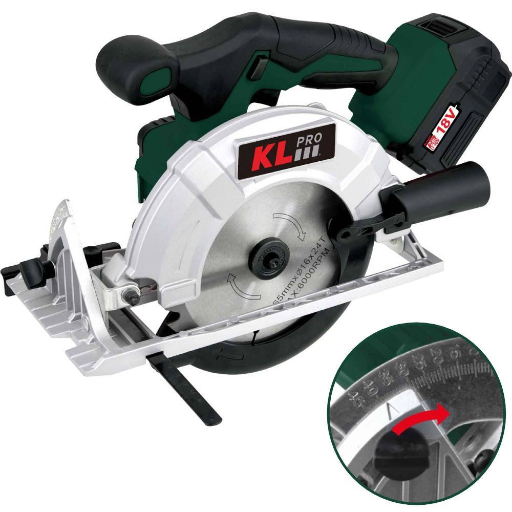 Пила циркулярная аккумуляторная бесщеточная KLpro KLDAT18B-50 18 В 5.0 Ач KLDAT18B-50