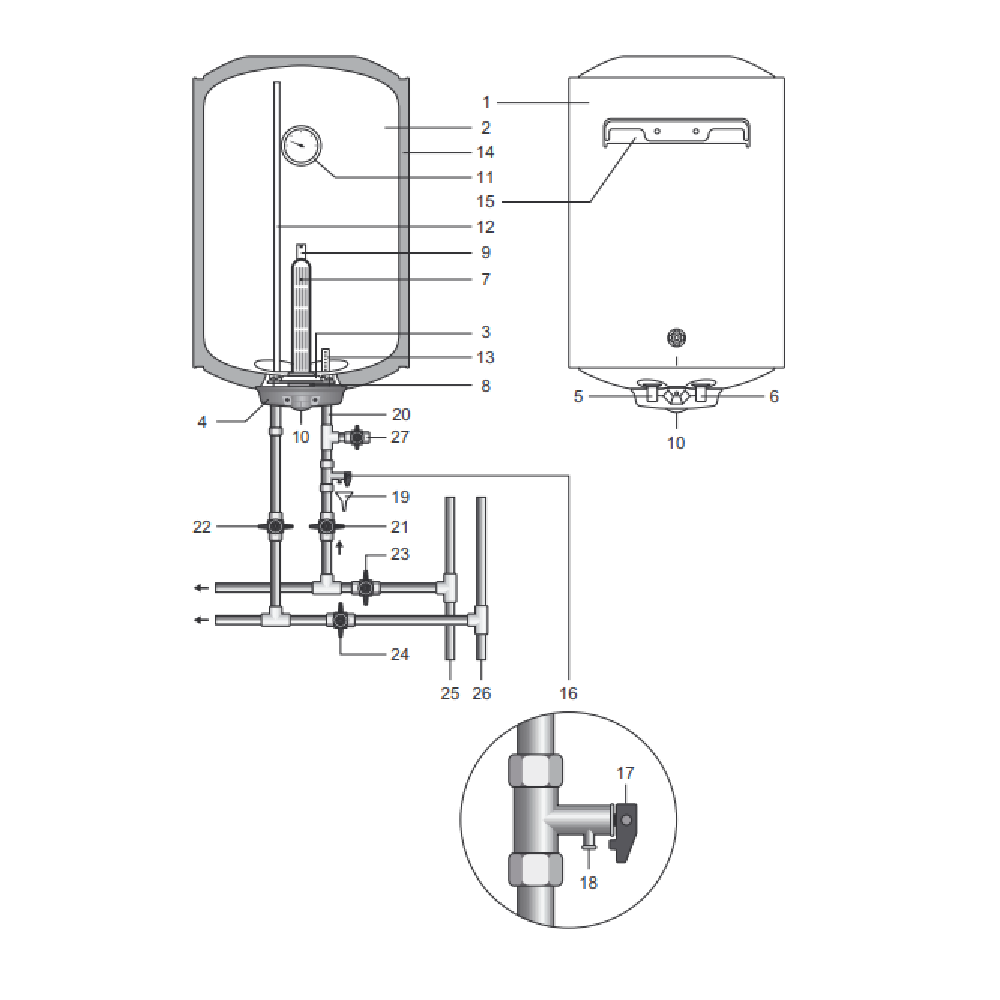 Водонагреватель накопительный Thermex ESD 50 V Pro 50 л 12230