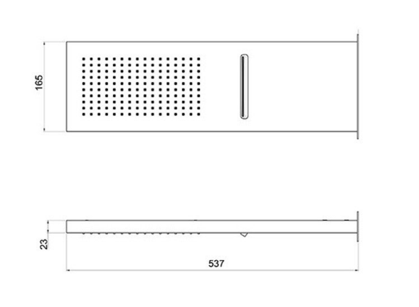 Верхний душ Almar Wall Mounted 537x192 мм настенный 2 режима черный матовый E044199MB