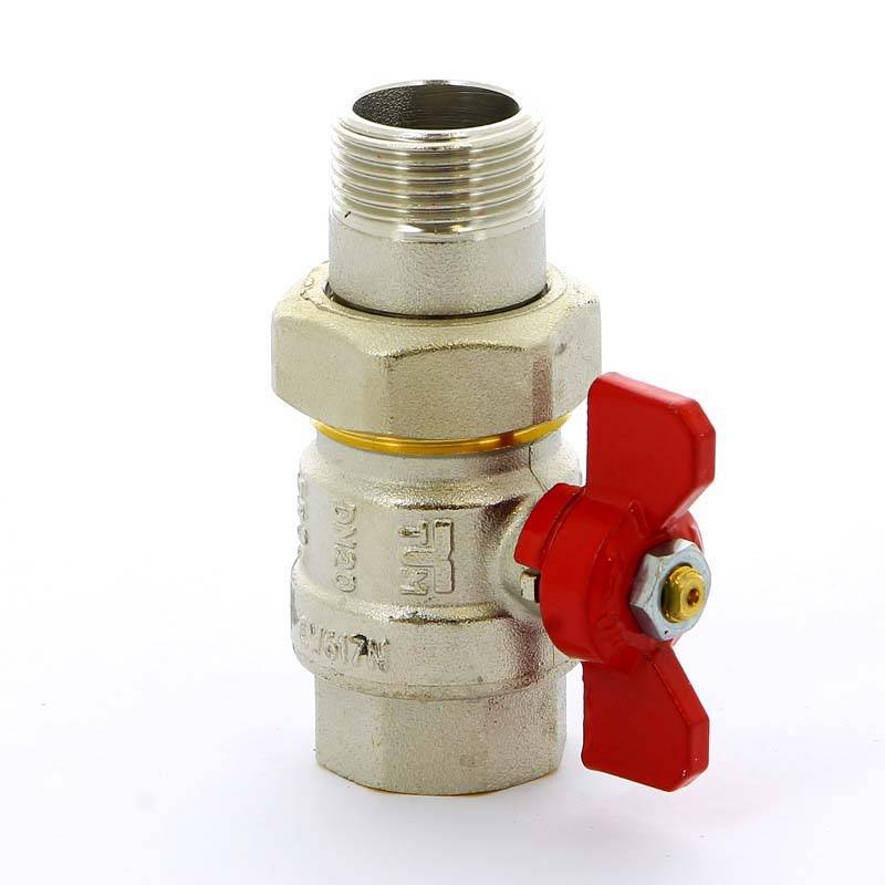 Кран шаровой Tiemme НВ с разъемным соединением для коллектора бабочка 3/4 2120001